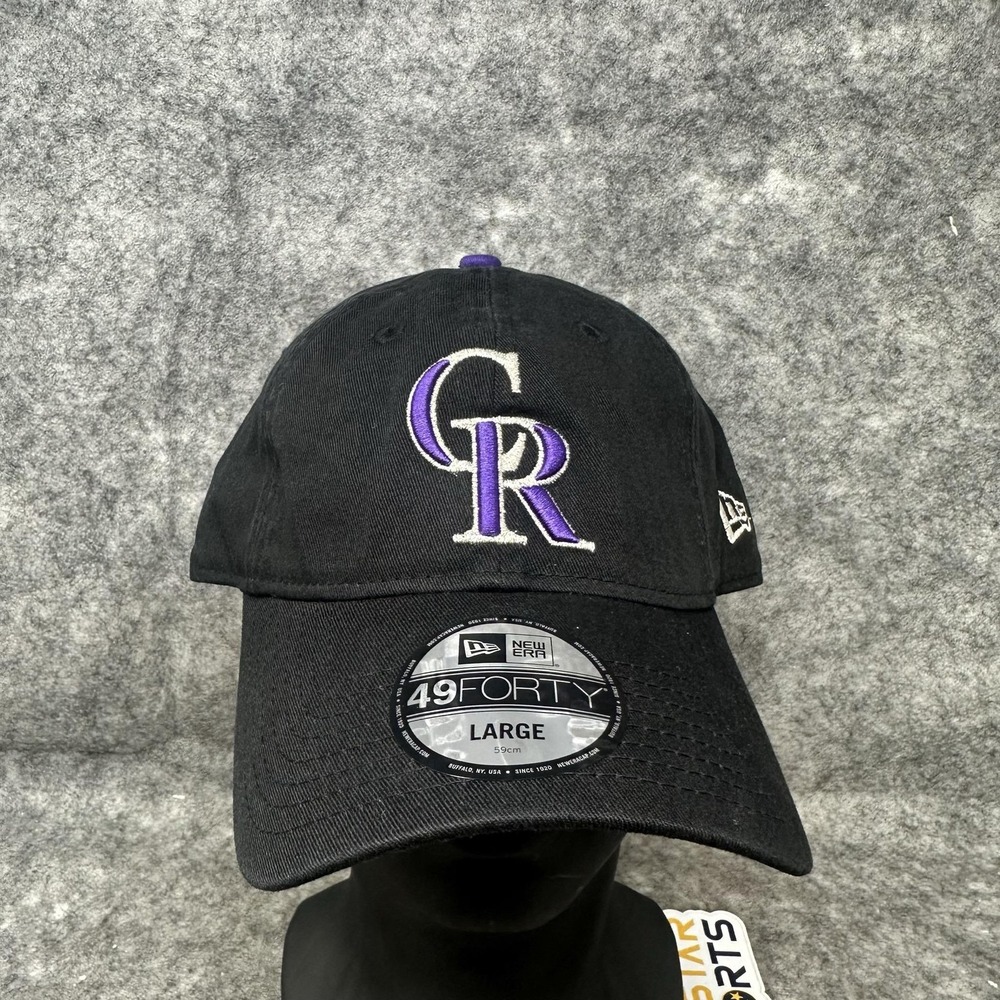 Colorado Rockies Hat Cap Fitted Mens Large Black MLB Baseball New Era 49FORTY